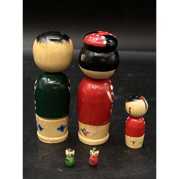 KOKESHI Nesting Mother Father & Child DONKO Nodder Bobble Rice Grain Baby - Picture 10 of 12